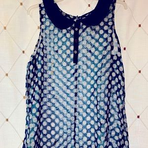 Blue & White Polka Dot Blouse